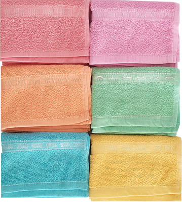 Shree Shyam LIGHT COLOUR HAND TOWEL SET OF 6 MULTI PURPOSE USE Multicolor Cloth Napkins(6 Sheets)