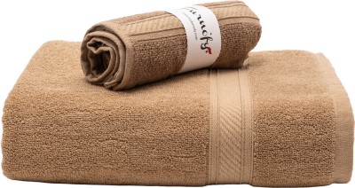 Furnofy Cotton 450 GSM Bath, Hand Towel Set(Pack of 2)