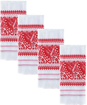 R S K HANDLOOM Polycotton 670 GSM Bath, Face, Hair, Hand, Sport, Beach Gamcha Set(Pack of 4)