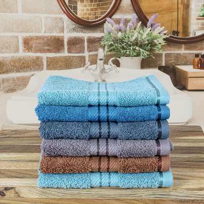 RANGOLI Cotton 600 GSM Face Towel Set(Pack of 6)