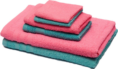 WebDealz Cotton 310 GSM Bath, Beach, Sport, Hair, Hand, Face Towel Set(Pack of 6)
