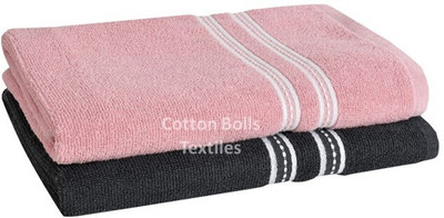 Cotton Bolls Textiles Cotton 380 GSM Bath Towel Set(Pack of 2)