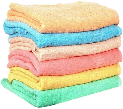 N G textiles Cotton 200 GSM Hand, Face, Sport, Beach Towel(Pack of 6)