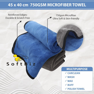 AM Creations Pack of 3 Lint Free Dual Sided Vehicle, Glass & floor Cleaning Cloth AC2.60 Wet and Dry Microfiber Cleaning Cloth(3 Units)