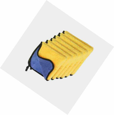 WebDealz Heavy Double Sided Microfiber Cloth for Cleaning MCT30x6.46 Sponge Wipe(Regular, Pack of 6)