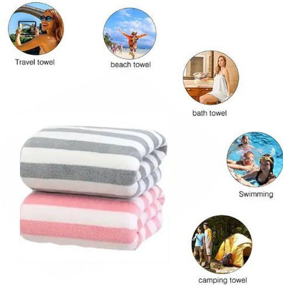 LYSOO Microfiber 600 GSM Beach, Bath, Hair Towel Set(Pack of 2)