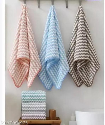 DECORHUB Terry Cotton 380 GSM Bath, Beach, Sport, Hand Towel(Pack of 2)