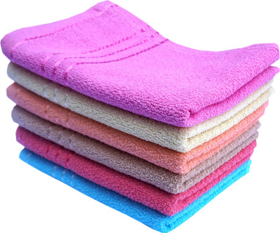Space Fly Cotton 500 GSM Hand Towel Set(Pack of 6)