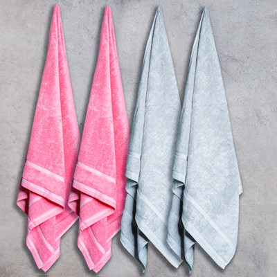 Himeya Cotton 350 GSM Bath Towel(Pack of 4)