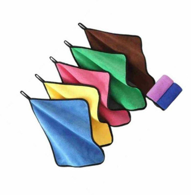 WebDealz Heavy Double Sided Microfiber Cloth for Cleaning MCT30x5.89 Sponge Wipe(Regular, Pack of 5)