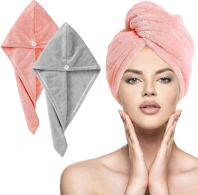 VYAKOM EXPORTS Microfiber 500 GSM Hair Towel(Pack of 2)