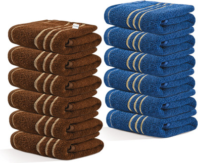 Texlux Cotton 350 GSM Face Towel Set(Pack of 12)