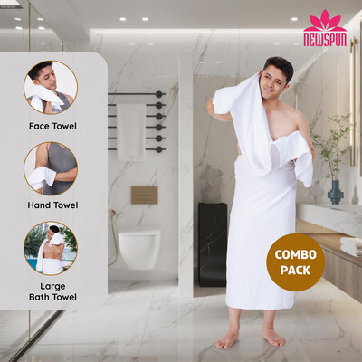 NEWSPUN Cotton 500 GSM Face, Hand, Bath Towel Set(Pack of 3)