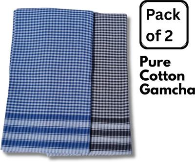 SHREEVISH Cotton 300 GSM Bath Gamcha Set(Pack of 2)