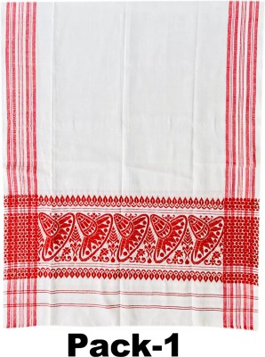 Namal Poly Cotton Embroidered Men, Women Shawl(Red, White)