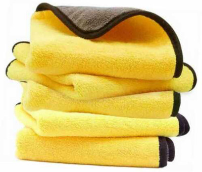 WebDealz Heavy Double Sided Microfiber Cloth for Cleaning MCT30x5.104 Sponge Wipe(Regular, Pack of 5)