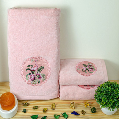 RANGOLI Cotton 450 GSM Bath, Hand Towel Set(Pack of 3)