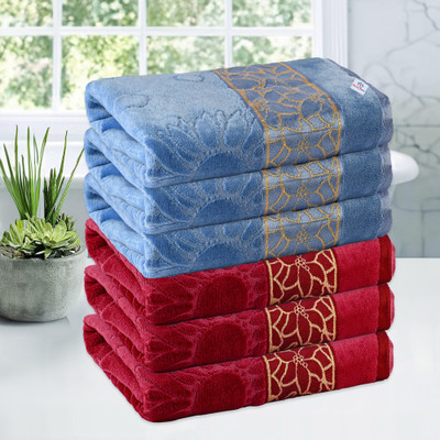 Heart Home Cotton 450 GSM Bath Towel Set(Pack of 6)