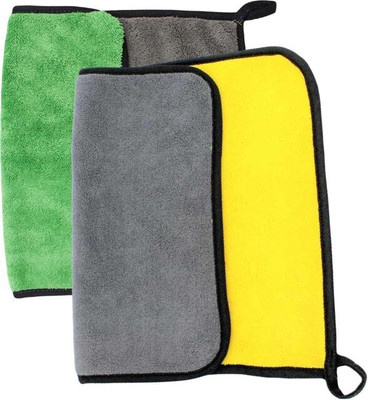 PVA Double Sided Extra Thick & Plush Microfiber Cleaning Lint-free Towel Mct40x2.05 Sponge Wipe(Large, Pack of 2)