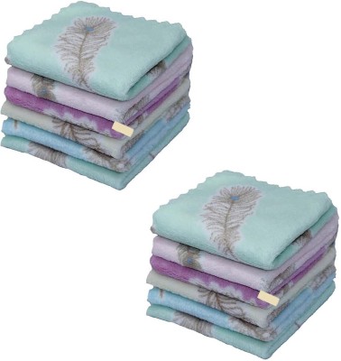 AD COLLECTION Microfiber 250 GSM Face Towel Set(Pack of 12)