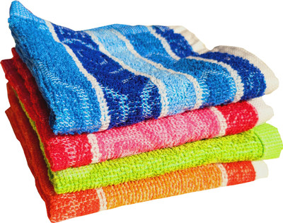 AGIDECOR Cotton 250 GSM Face Towel Set(Pack of 4)