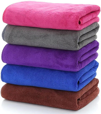 Aloud Creations Microfiber 350 GSM Face Towel Set(Pack of 5)
