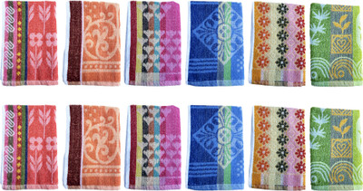 Gopika Terry Cotton 450 GSM Face Towel Set(Pack of 12)
