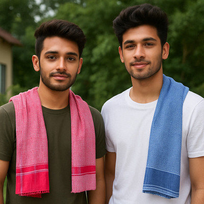 COMPLAYYER Cotton 300 GSM Bath, Face, Hair Gamcha Set(Pack of 2)