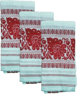 R S K HANDLOOM Polycotton 120 GSM Face, Bath, Hair, Hand, Sport Gamcha Set(Pack of 3)