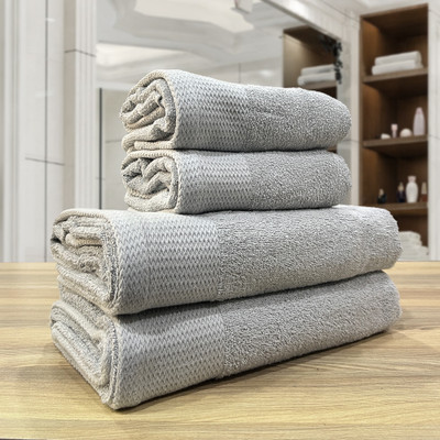 LABHAM Cotton 450 GSM Bath, Hand Towel Set(Pack of 4)