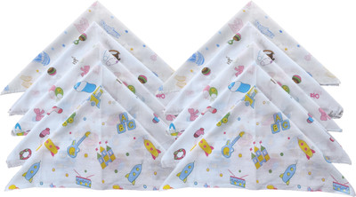 Trance Home Linen Cotton 10 GSM Face Towel(Pack of 10)