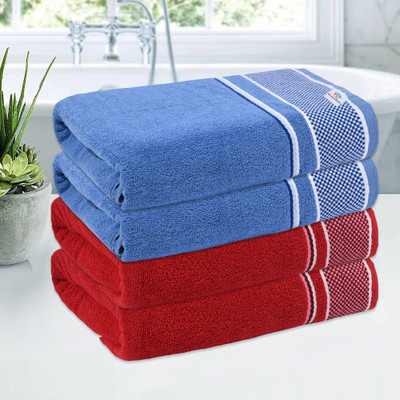 Heart Home Cotton 144 GSM Bath Towel(Pack of 4)