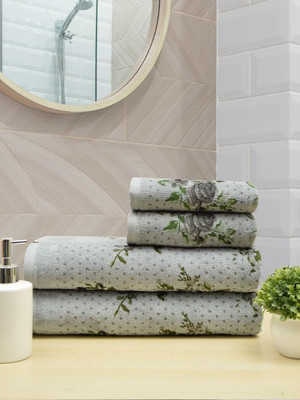 RANGOLI Terry Cotton 450 GSM Bath, Hand Towel Set(Pack of 4)
