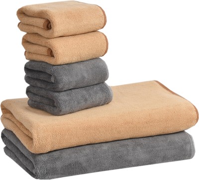 Cotton Bolls Textiles Microfiber 340 GSM Bath Towel Set(Pack of 6)