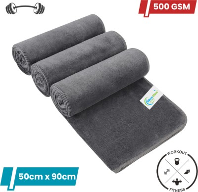 MICROSHINE Microfiber 500 GSM Sport, Face, Hair, Beach Towel Set(Pack of 3)