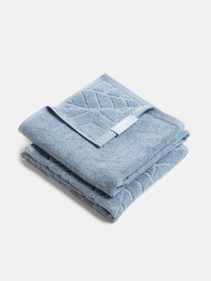 JOCKEY Cotton 500 GSM Hand Towel Set(Pack of 2, Dusty Blue)