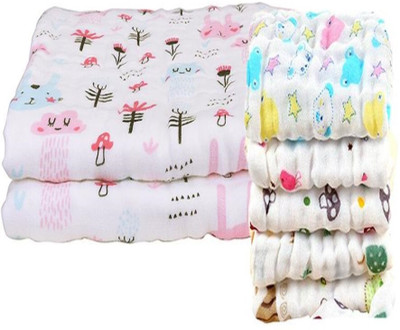 Mom's Home Cotton 500 GSM Bath, Face Towel Set(Pack of 6)