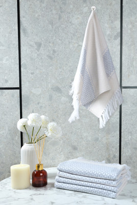 Saral Home Cotton 392 GSM Hand Towel Set(Pack of 4)
