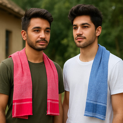 COMPLAYYER Cotton 300 GSM Bath Gamcha Set(Pack of 2)