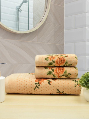 RANGOLI Terry Cotton 450 GSM Bath, Hand Towel Set(Pack of 3)