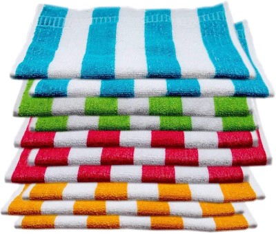 Ayus Cotton 300 GSM Hand, Face, Beach Towel Set(Pack of 10)