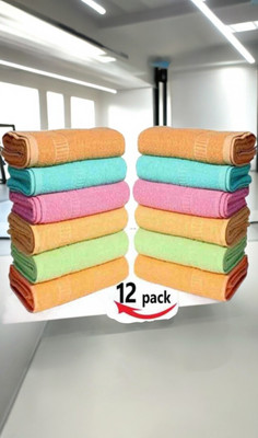 CRAXX Cotton 301 GSM Hand Towel Set(Pack of 12)