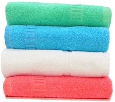 WebDealz Terry Cotton 400 GSM Bath, Beach, Sport, Hair, Hand, Face Towel Set(Pack of 4)