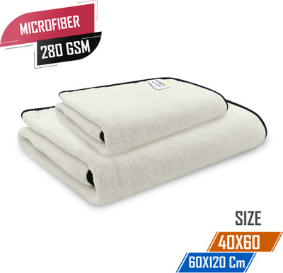 SOFTSPUN Microfiber 280 GSM Bath Towel Set(Pack of 2)