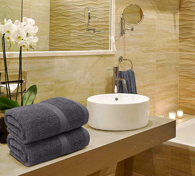 Lurevia Cotton 550 GSM Bath, Beach, Face, Hair, Hand, Sport Towel(Pack of 2)