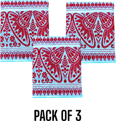 ASSAM GAMCHA Polycotton 120 GSM Bath, Beach, Face, Hair, Hand, Sport Gamcha(Pack of 3)