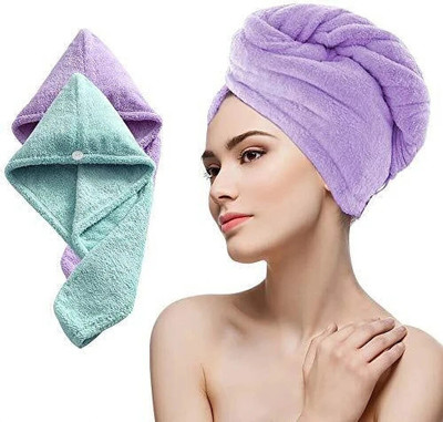 Fezora Microfiber 500 GSM Hair Towel(Pack of 2)