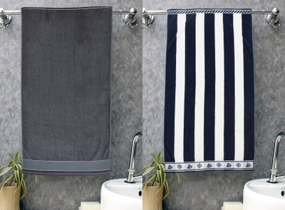 RUSTIC LINEN Cotton 600 GSM Bath Towel Set(Pack of 2)