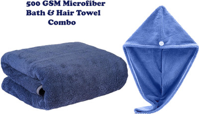 VYAKOM EXPORTS Microfiber 500 GSM Bath, Hair Towel