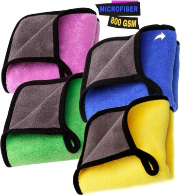 Armaan Pack of 4 Lint Free Dual Sided Vehicle, Glass & floor Cleaning Cloth AC2.903 Wet and Dry Microfiber Cleaning Cloth(4 Units)